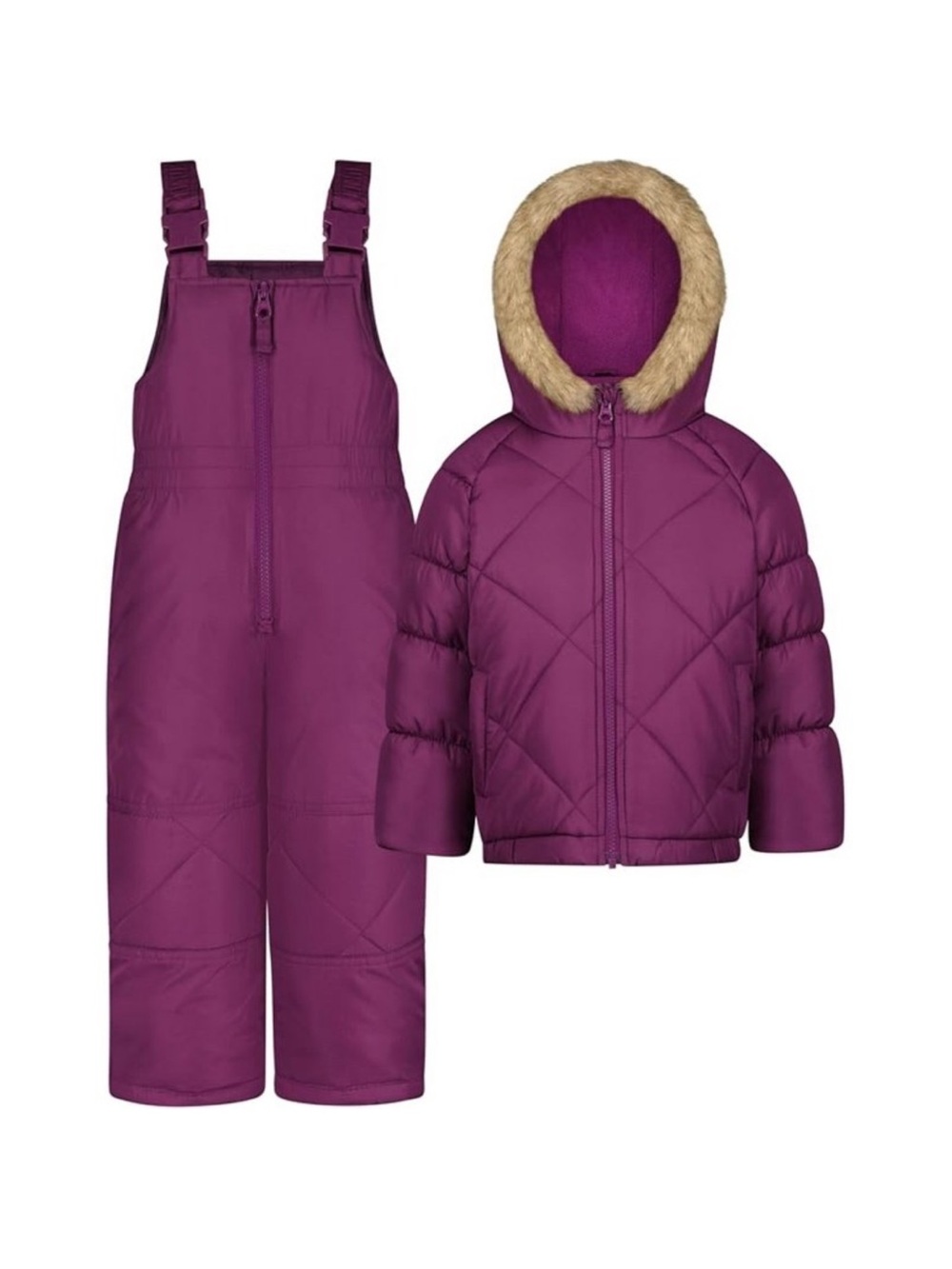 NWT OshKosh Girls 6X Ski Jacket Snow Bib Set Dark Berry